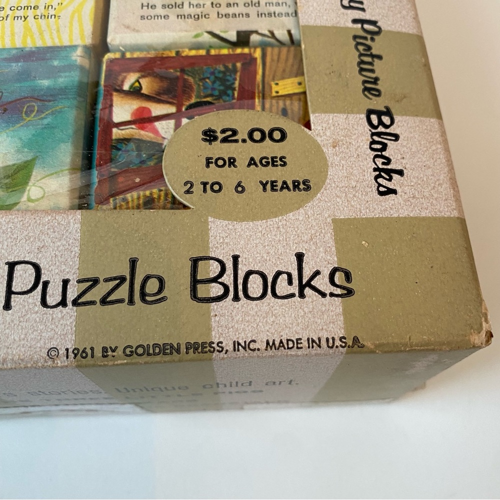 Vintage 1961 Playskool Golden Book Fairy Tale Story Picture Puzzle Blocks - Picture 6 of 14
